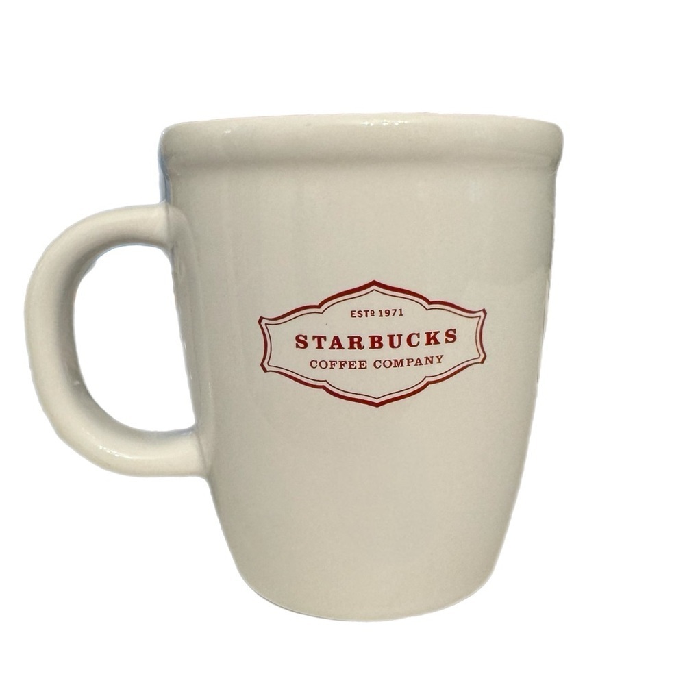 STARBUCKS 2006 White Red 13 oz Ceramic Coffee Mug Collectible Cup EUC